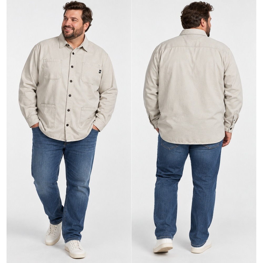 Dutch Bros Chore Jacket Mens 4XL Tan Cotton Twill Workwear Utility Shirt